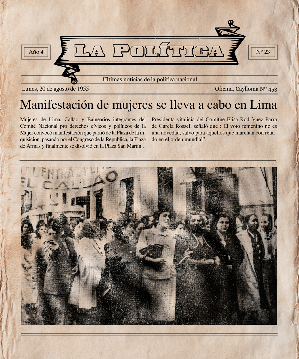 Sufragio femenino, Elisa Rodríguez Parra